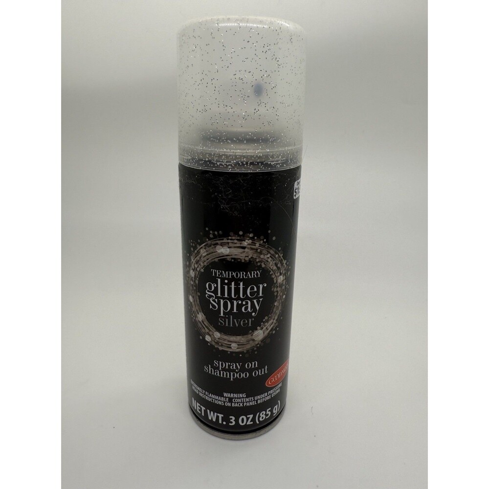 GOODMARK Silver Glitter Spray Temporary Hair Color Spray Can NEW 3 Oz Can
